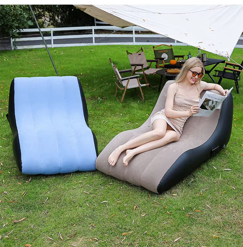 Deck Chair Lounger - Kursi Santai Tiup, Sofa Tiup Pantai,