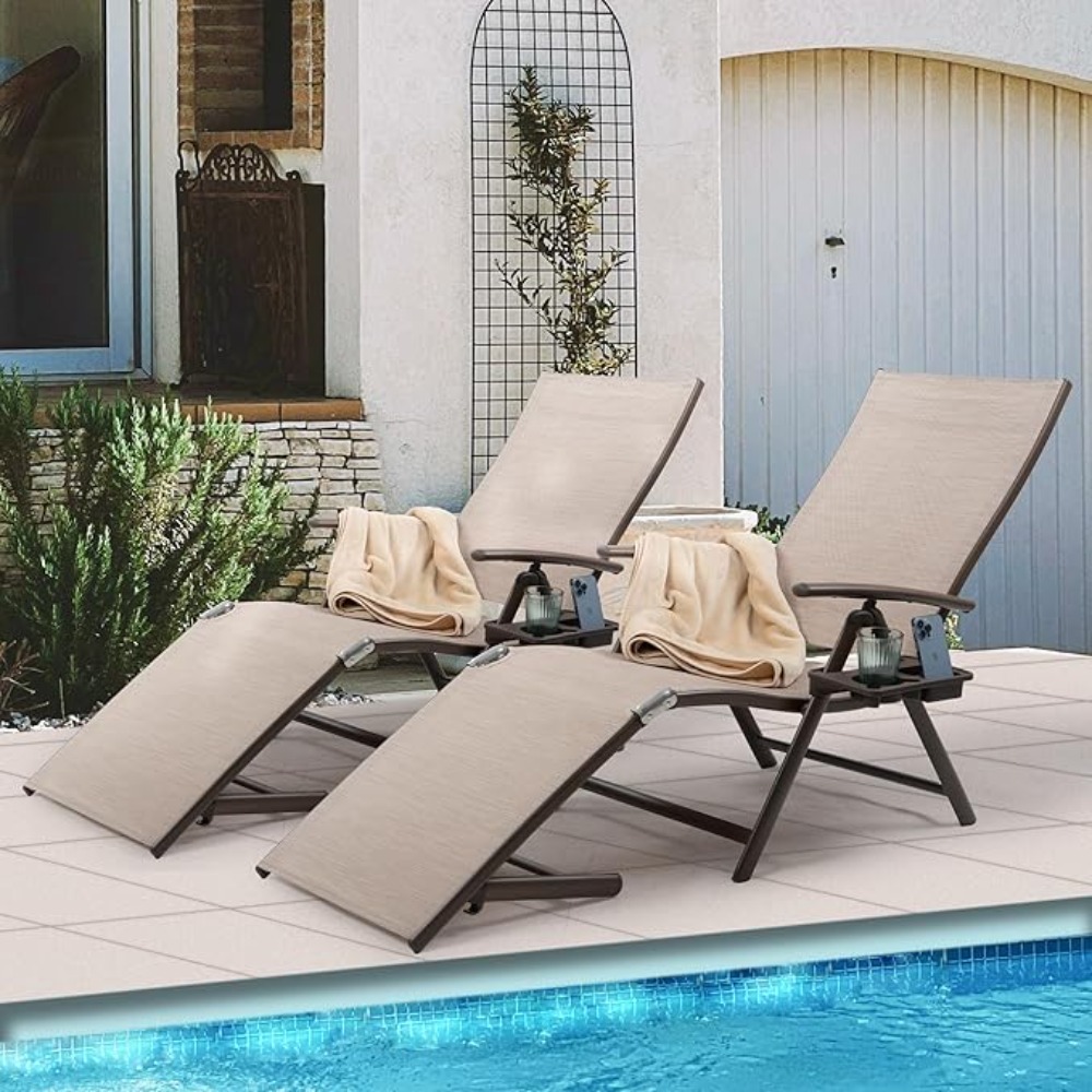 Deck Chair Lounger - Kursi Santai Berbahan Aluminium, Sempurna Untuk