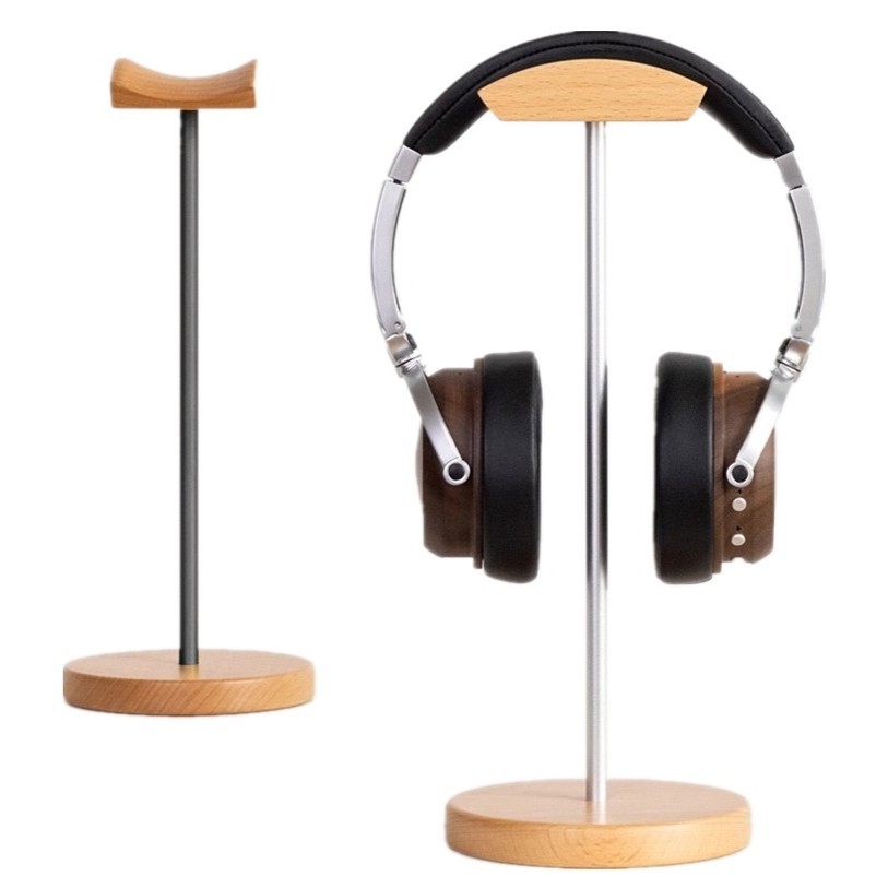 Outdoor Furniture Wood - Penyangga Headphone Kayu Walnut Hitam &