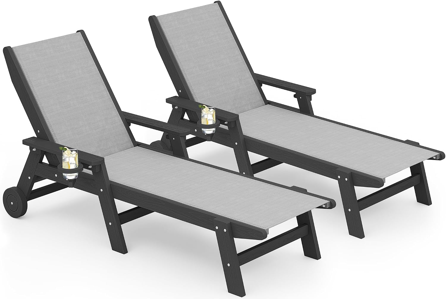 Deck Chair Lounger - Set Kursi Santai Patio Chaise Lounge