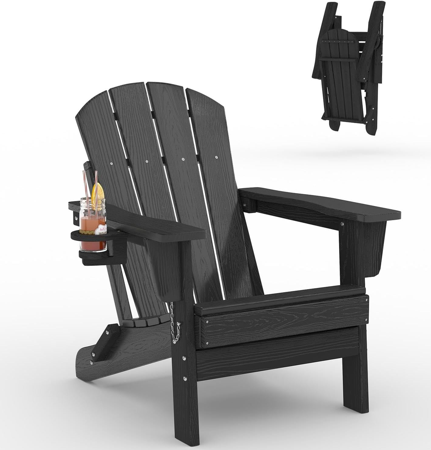 Deck Chair Lounger - Kursi Lipat Adirondack Plastik HDPE untuk