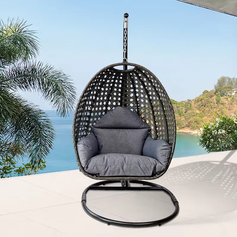 Outdoor Furniture Egg Chair - Kursi Gantung Rotan Bentuk Telur Warna
