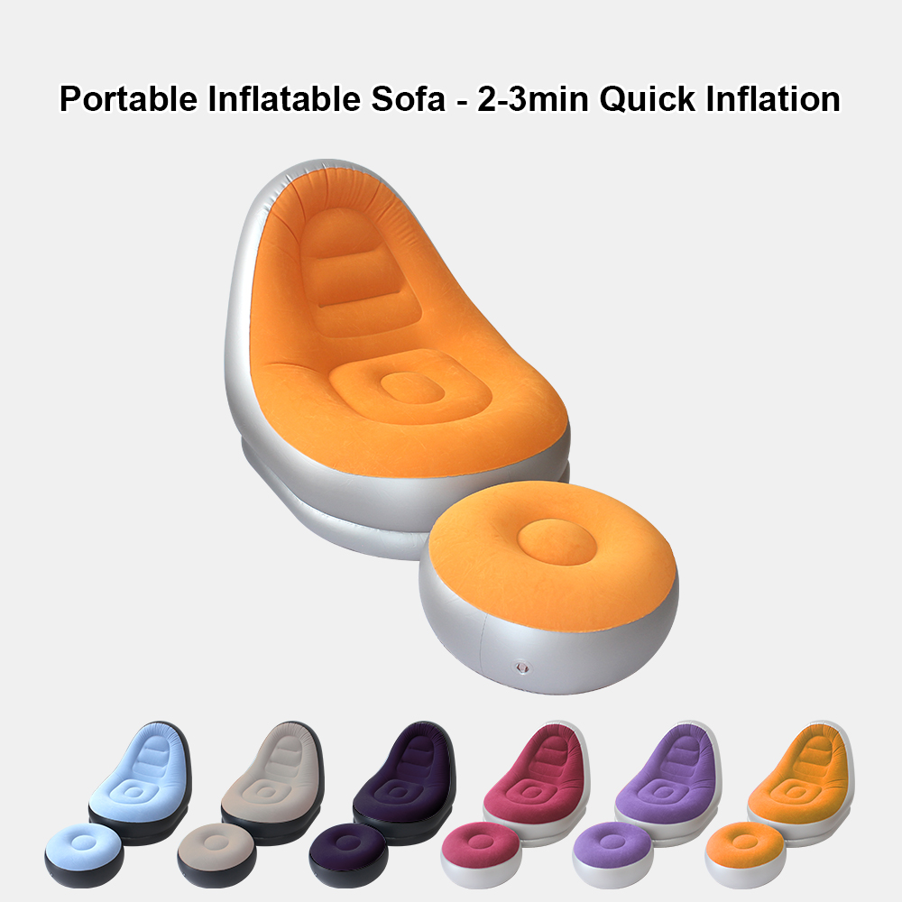 Outdoor Furniture Small - Set Sofa Tiup Portabel Multiwarna dengan