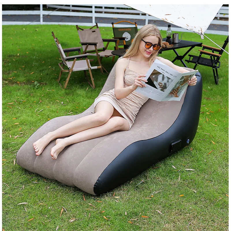 Deck Chair Lounger - Kursi Santai Tiup, Sofa Tiup Pantai,