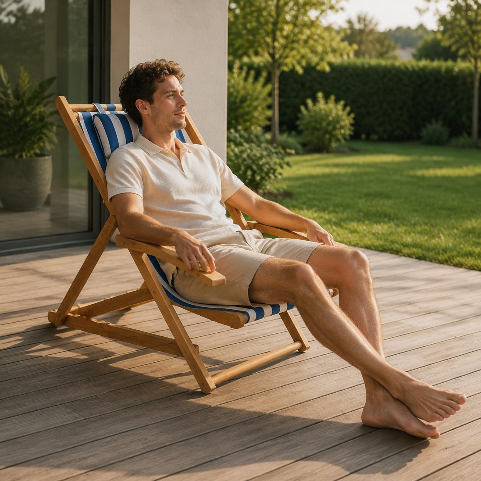 Kursi Pantai Kanvas Lipat, Kur - Deck Chair Lounger ulasan dan harga