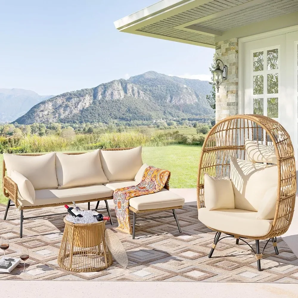 Set Furnitur Teras Luar Ruanga - Outdoor Furniture Egg Chair ulasan dan harga