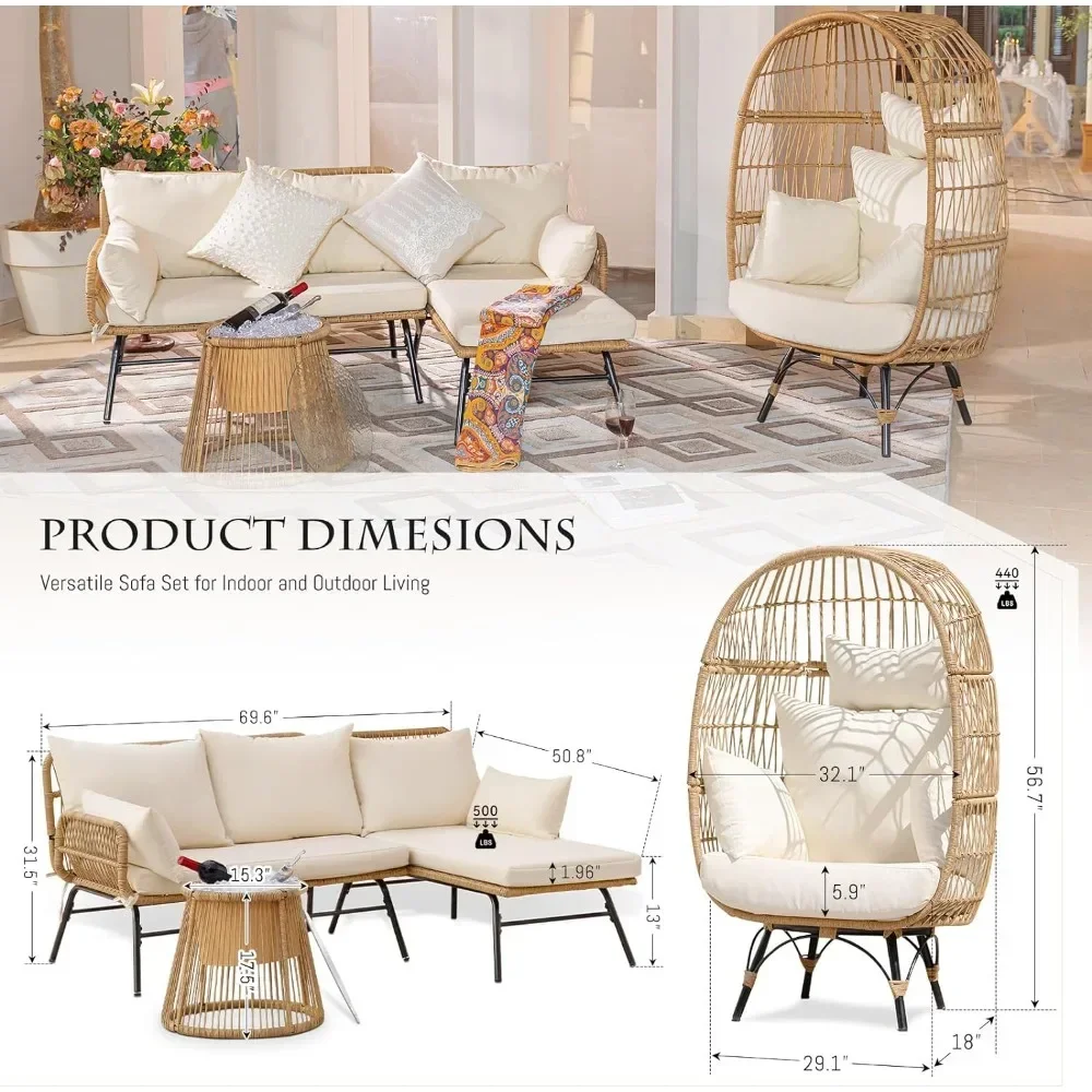 Set Furnitur Teras Luar Ruanga - Outdoor Furniture Egg Chair ulasan dan harga