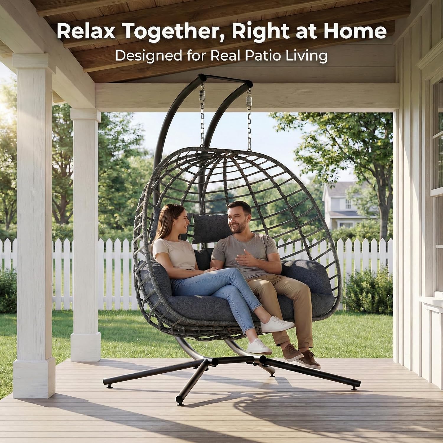 Kursi Ayun Telur 2 Orang denga - Outdoor Furniture Egg Chair ulasan dan harga