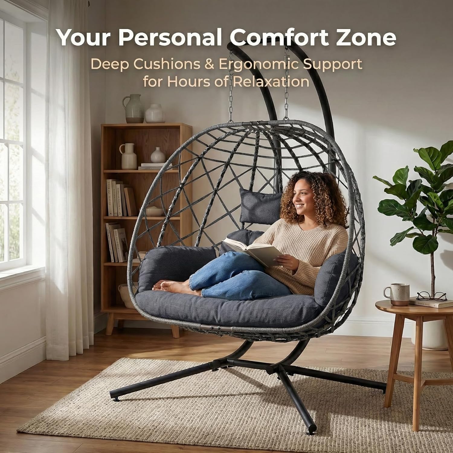 Kursi Ayun Telur 2 Orang denga - Outdoor Furniture Egg Chair ulasan dan harga