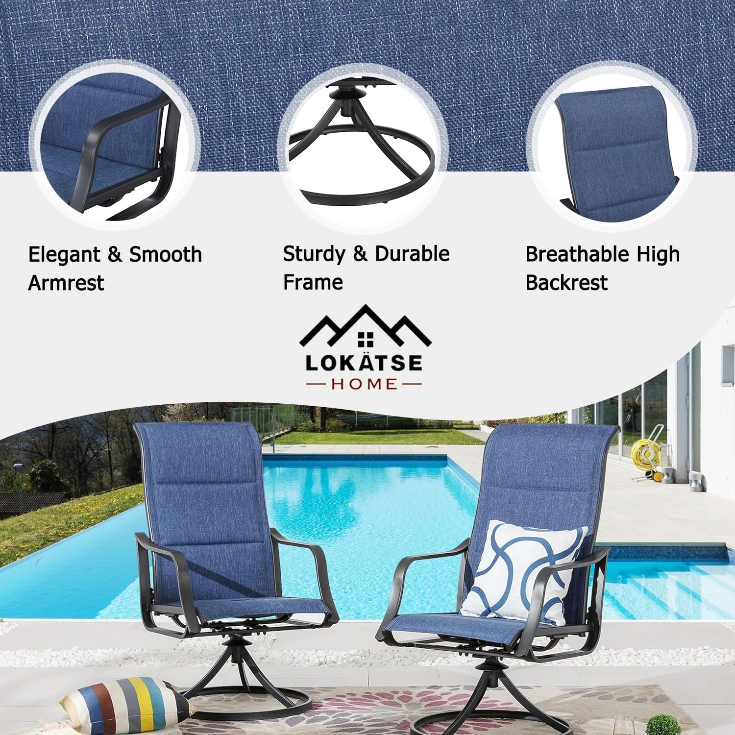 Set Kursi Makan Teras Putar Lu - Deck Chair Lounger ulasan dan harga