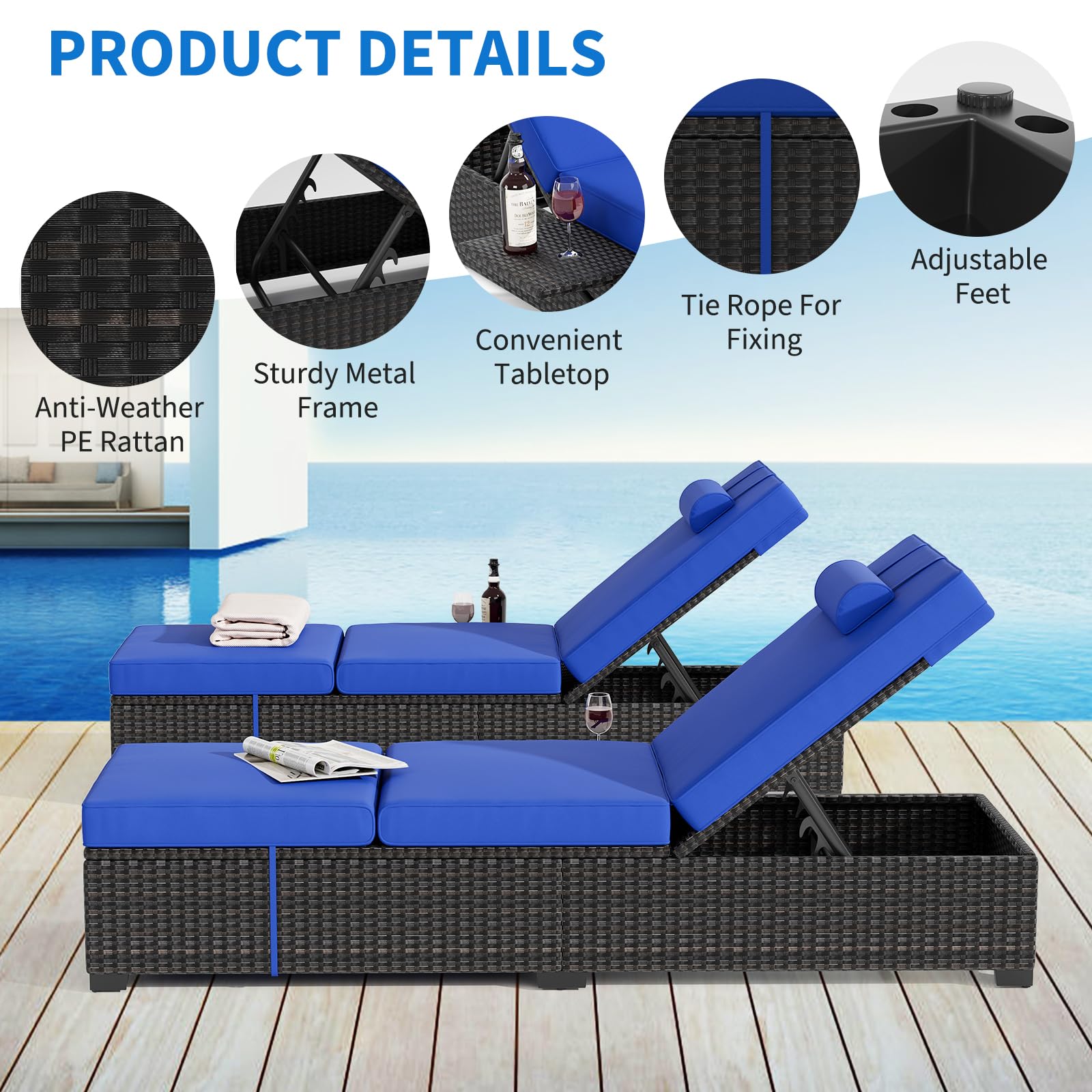 Set Kursi Santai Luar Ruangan  - Deck Chair Lounger ulasan dan harga